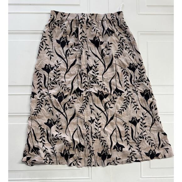 Laura Scott Pink Floral High Rise Skirt Size Medium Midi Vintage Button Up - Picture 7 of 7